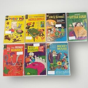 Gold Key Whitman Comic Book Lot 7 Mickey Mouse Uncle Scrooge Road Runner 70s 80s